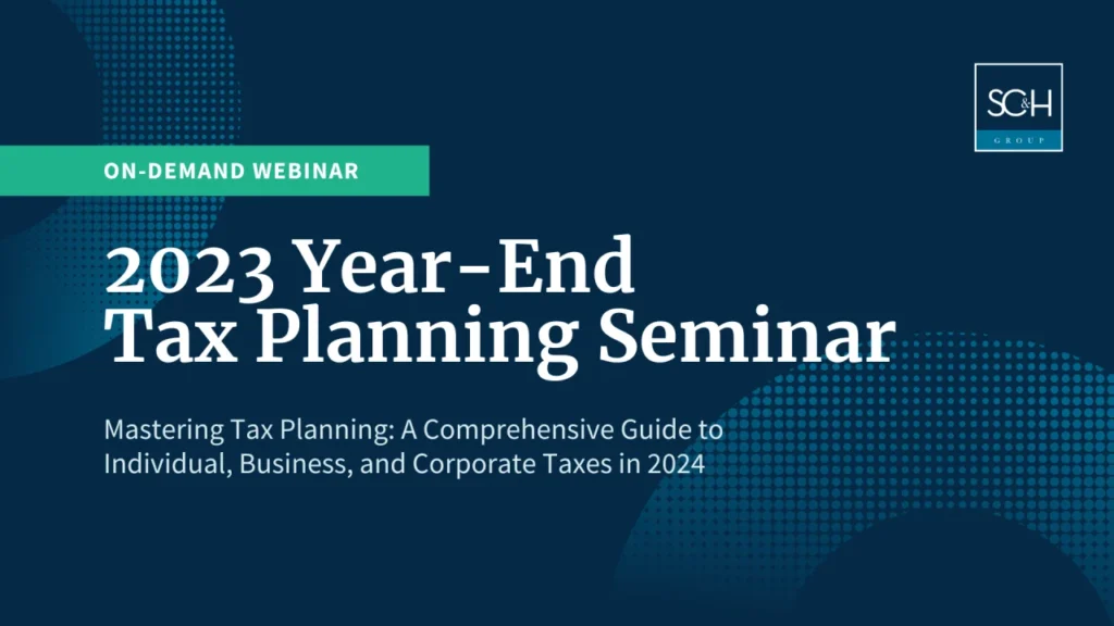 Webinar: Tax Planning Strategies for 2024