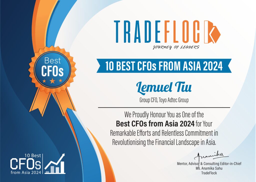 Our Founder, Lemuel Tiu – Recognized as One of the 10 Best CFOs in Asia by TradeFlock